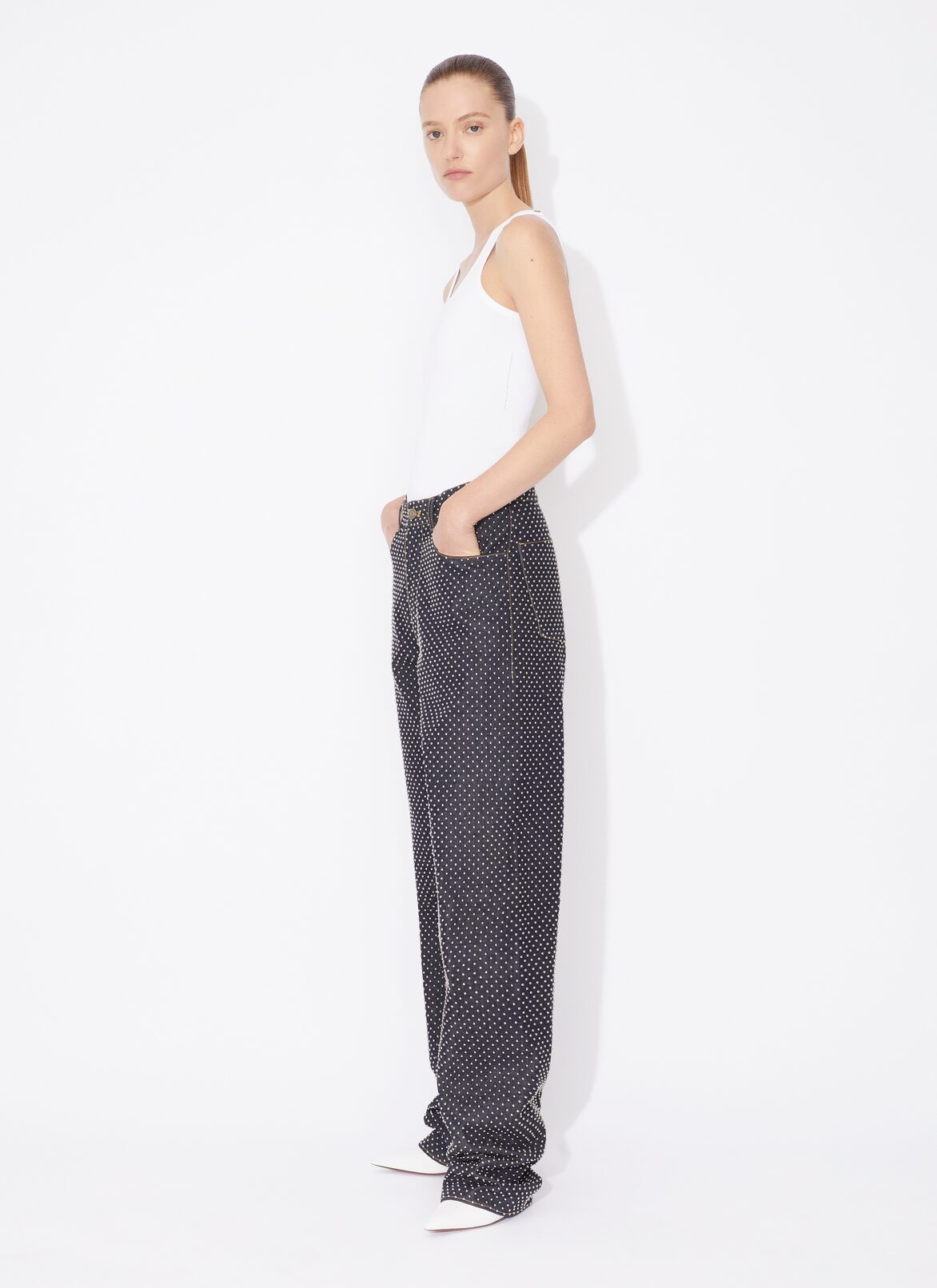 PANTALONES RECTOS DE DENIM ALAÏA  PANTALONES RECTOS DE DENIM